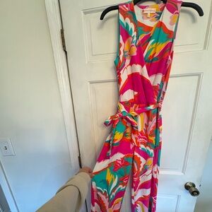Jude Connally Pink Multicolor Floral Sleeveless Jumpsuit with Tie Waist